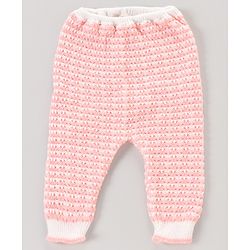 Babyhug Full Sleeves Hooded Striped Sweater Set with Booties - Pink