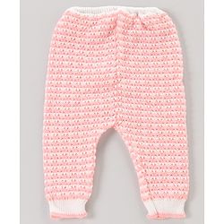 Babyhug Full Sleeves Hooded Striped Sweater Set with Booties - Pink