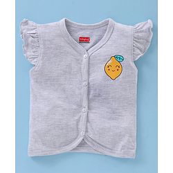 Babyhug 100% Cotton Antibacterial Short Sleeve Vests Lemon Print Pack of 3 - Yellow Grey White