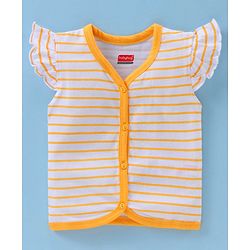 Babyhug 100% Cotton Antibacterial Short Sleeve Vests Lemon Print Pack of 3 - Yellow Grey White