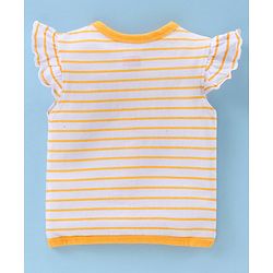 Babyhug 100% Cotton Antibacterial Short Sleeve Vests Lemon Print Pack of 3 - Yellow Grey White