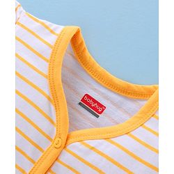 Babyhug 100% Cotton Antibacterial Short Sleeve Vests Lemon Print Pack of 3 - Yellow Grey White