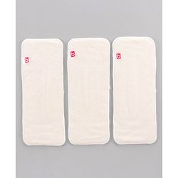 Babyhug Reusable Bamboo Nappies Insert Pack of 3 - White