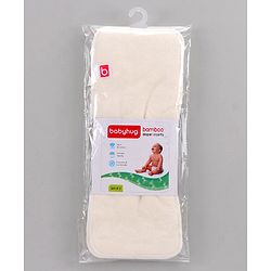 Babyhug Reusable Bamboo Nappies Insert Pack of 3 - White