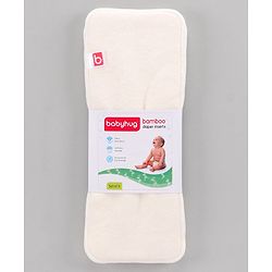 Babyhug Reusable Bamboo Nappies Insert Pack of 3 - White