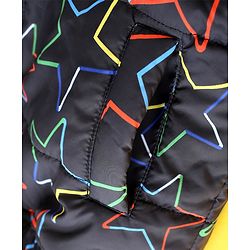Babyhug Full Sleeves Hooded Jacket Stars Print  - Blue