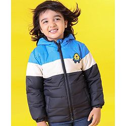 Babyhug Full Sleeves Hooded Jacket Alien Patch - Blue