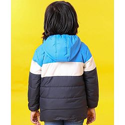 Babyhug Full Sleeves Hooded Jacket Alien Patch - Blue
