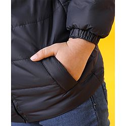 Babyhug Full Sleeves Hooded Jacket Alien Patch - Blue