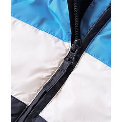 Babyhug Full Sleeves Hooded Jacket Alien Patch - Blue
