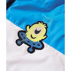 Babyhug Full Sleeves Hooded Jacket Alien Patch - Blue