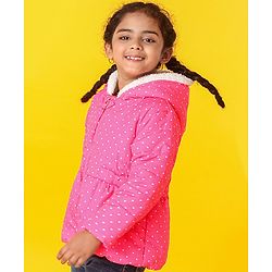 Babyhug Full Sleeves Front Open Sweater - Pink