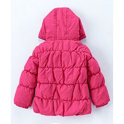 Babyhug Full Sleeves Hooded Padded Jacket - Pink