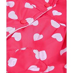Babyhug Full Sleeves Hooded Jacket Heart Print - Red