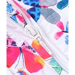 Babyhug Full Sleeves Butterfly Print Hooded Jacket - Off White