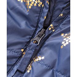 Babyhug Full Sleeves Star Print Hooded Jacket - Blue