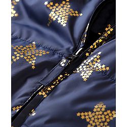 Babyhug Full Sleeves Star Print Hooded Jacket - Blue