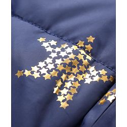 Babyhug Full Sleeves Star Print Hooded Jacket - Blue