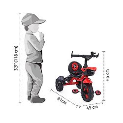 Babyhug Plug & Play Phantom Tricycle With Storage Basket - Red