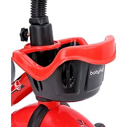 Babyhug Plug & Play Endure Tricycle with Parental Push Handle & Storage Basket - Red