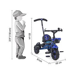 Babyhug Plug & Play Endure Tricycle with Parental Push handle & Storage Basket - Blue