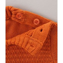 Babyhug Full Sleeves Pull Over Sweater Striped - Orange & Blue