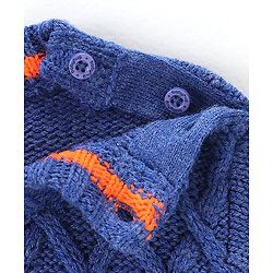 Babyhug Full Sleeves Sweater with Applique - Blue