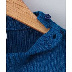 Babyhug Full Sleeves Stripe Sweater Football Patch - Orange Blue