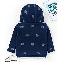 Babyhug Full Sleeves Hooded Sweater - Blue
