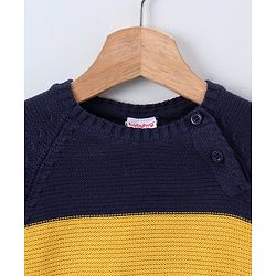 Babyhug Full Sleeves Pullover Colorblock Sweater - Blue
