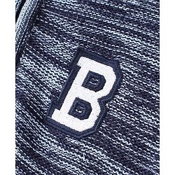 Babyhug Full Sleeves Jacquard Pullover Sweater With Badge - Navy