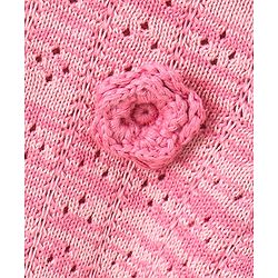 Babyhug Full Sleeves Sweater Floral Embroidery - Pink