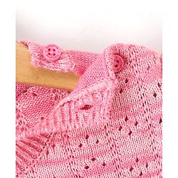 Babyhug Full Sleeves Sweater Floral Embroidery - Pink