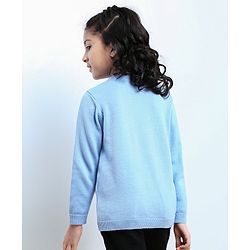 Babyhug Full Sleeves Sweater Text Applique - Blue