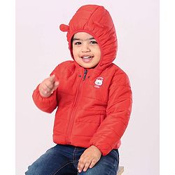 Babyhug Full Sleeves Hooded Padded Jacket - Dark Orange