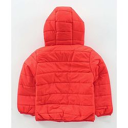 Babyhug Full Sleeves Hooded Padded Jacket - Dark Orange