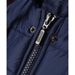 Babyhug Full Sleeves Hooded Padded Jacket - Navy