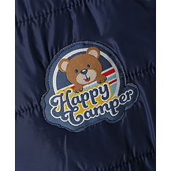 Babyhug Full Sleeves Hooded Padded Jacket - Navy