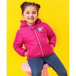 Babyhug Full Sleeves Hooded Padded Jacket - Pink