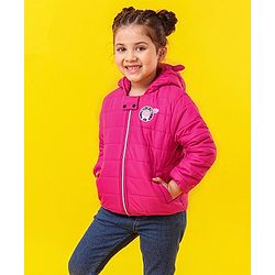 Babyhug Full Sleeves Hooded Padded Jacket - Pink