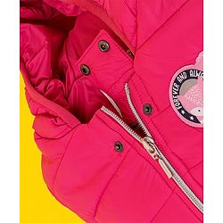 Babyhug Full Sleeves Hooded Padded Jacket - Pink