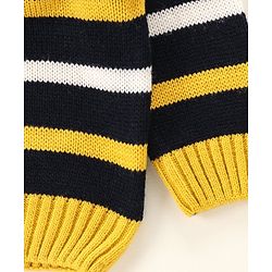 Babyhug Striped Full Sleeves Sweater  - Yellow Blue