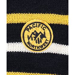 Babyhug Striped Full Sleeves Sweater  - Yellow Blue