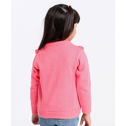 Babyhug Full Sleeves Pullover Frilled Sweater - Light Pink
