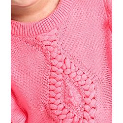 Babyhug Full Sleeves Pullover Frilled Sweater - Light Pink