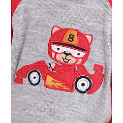 Babyhug Full Sleeves Pullover Sweater - Red Grey