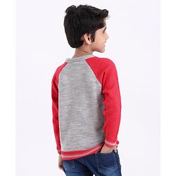 Babyhug Full Sleeves Pullover Sweater - Red Grey