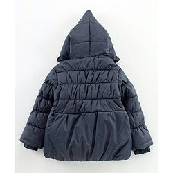 Babyhug Full Sleeves Hooded Padded Jacket Cloud Patch - Navy Blue