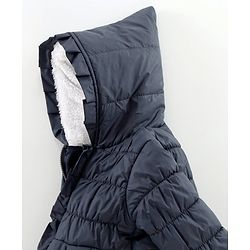 Babyhug Full Sleeves Hooded Padded Jacket Cloud Patch - Navy Blue