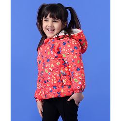 Babyoye Full Sleeves Hooded Sweatshirt Floral Print - Pink